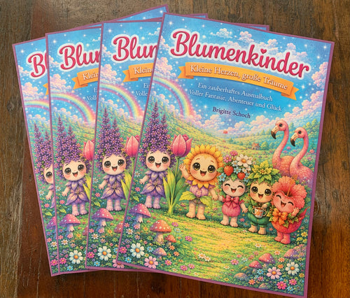Ausmalbuch für Kinder - Blumenkinder