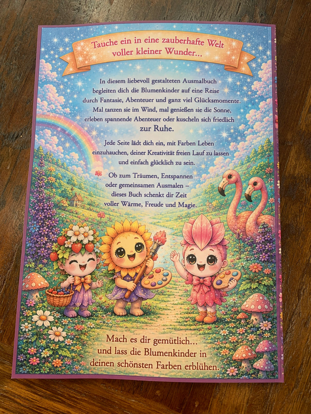 Ausmalbuch für Kinder - Blumenkinder