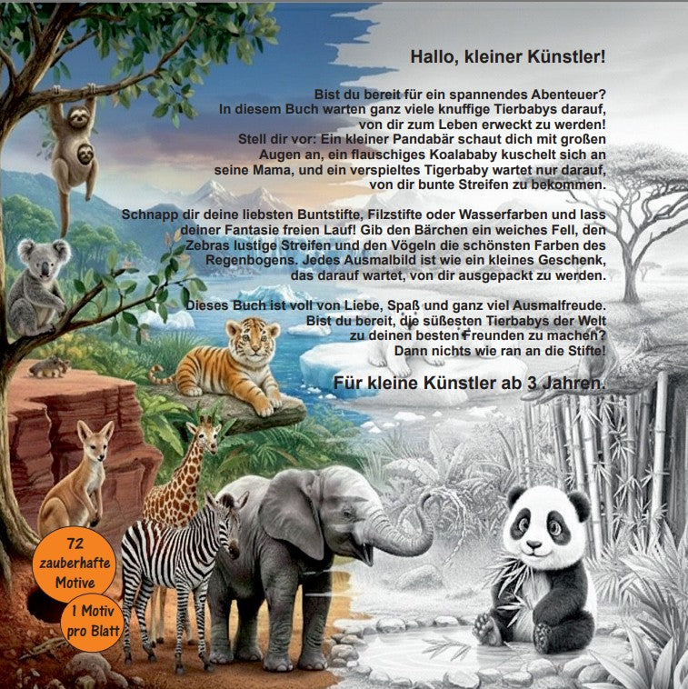 Ausmalbuch für Kinder - Kicher-Pfötchen & Kuschel-Öhrchen