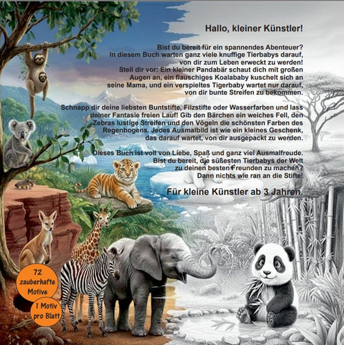 Ausmalbuch für Kinder - Kicher-Pfötchen & Kuschel-Öhrchen