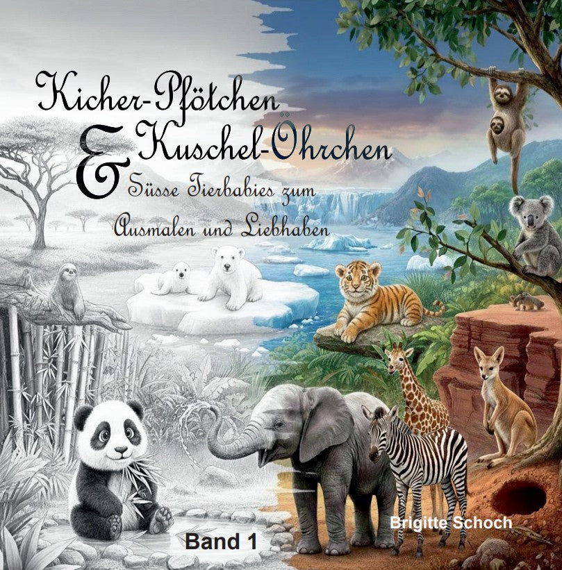 Ausmalbuch für Kinder - Kicher-Pfötchen & Kuschel-Öhrchen