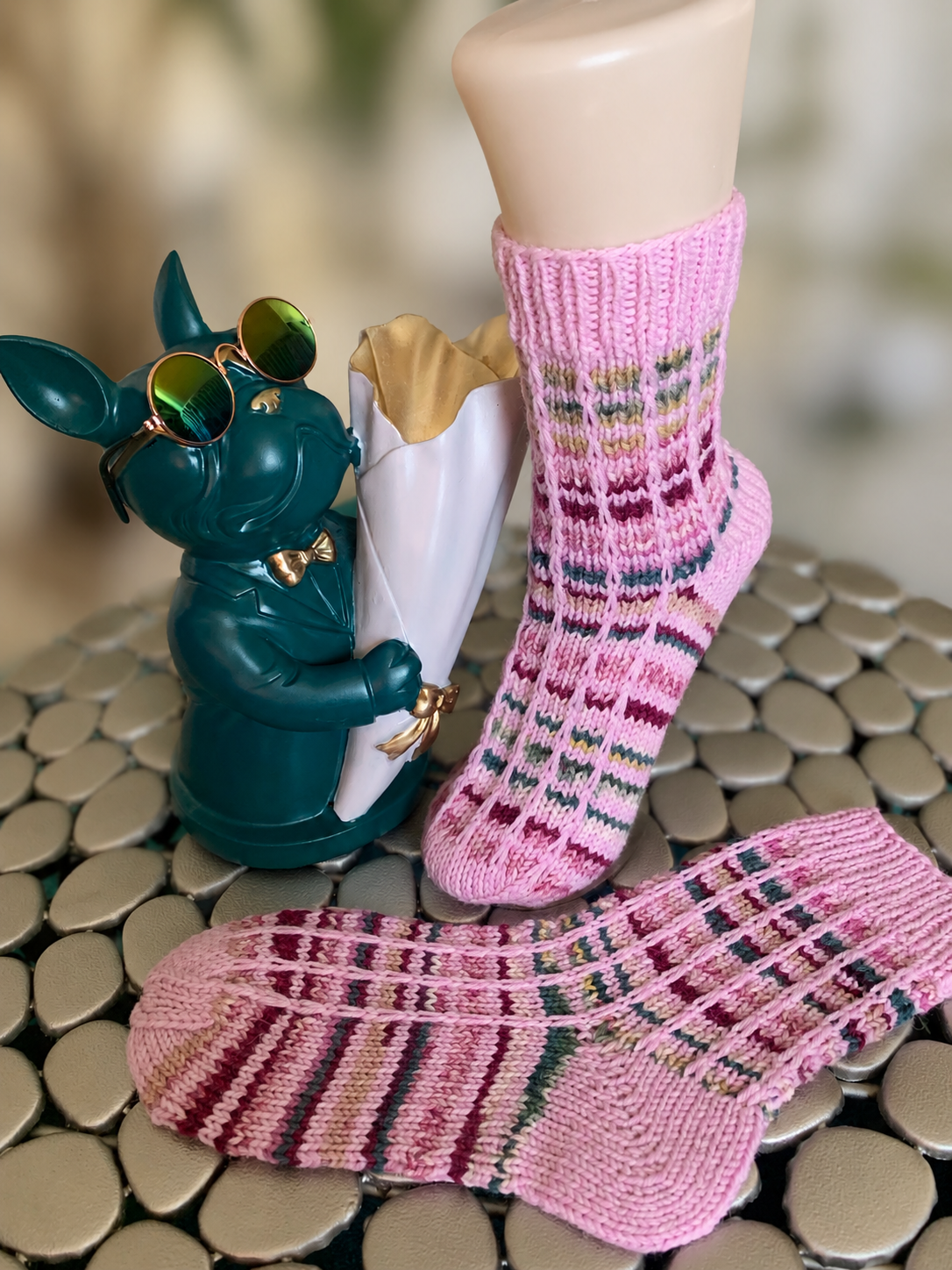 Kuschelsocke rosa/bunt Gr. 38-39